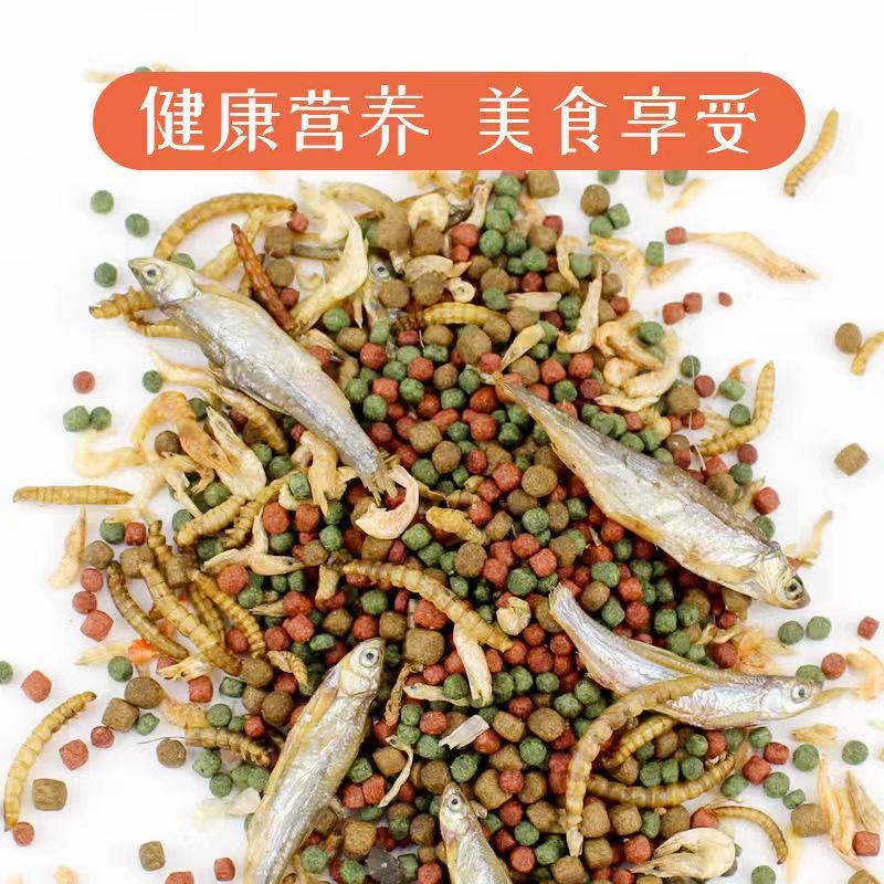 Turtle Food, Brazilian Grass Turtle, Aquatic Turtle, Small Turtle, Various Sized Pellets, Fish Jerky, Shrimp Jerky, Meat, Suitable for Young Turtles