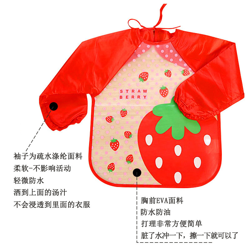 A generation of children's overalls wear foreign trade long sleeve waterproof baby eating bib Amazon painting clothes