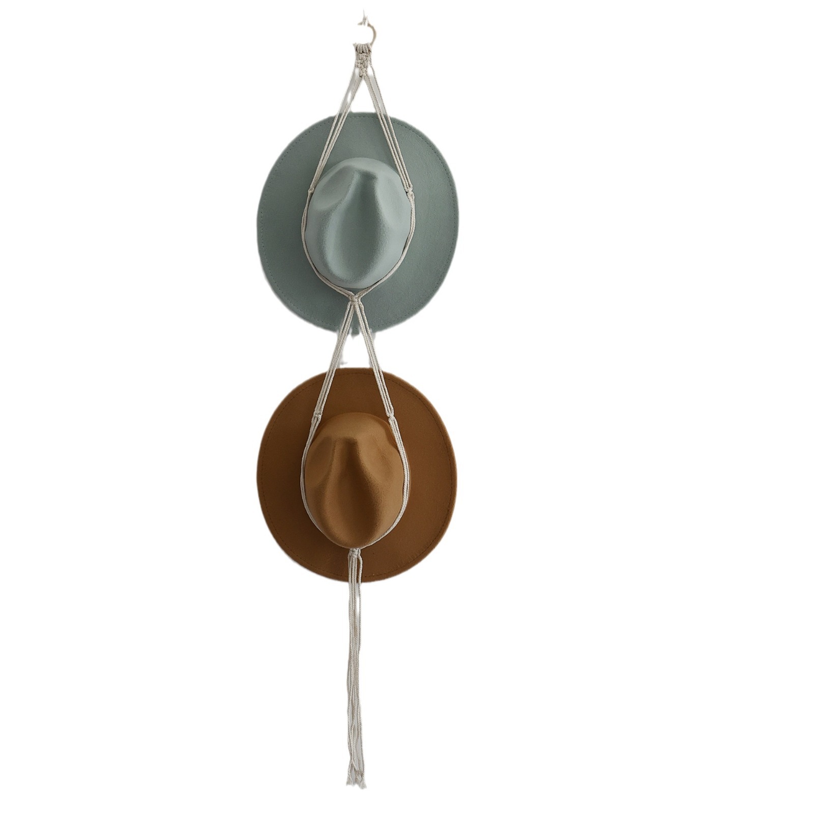 [Customer] hand-woven hat storage rack creative multi-layer living room bedroom wall hanging hat tassels