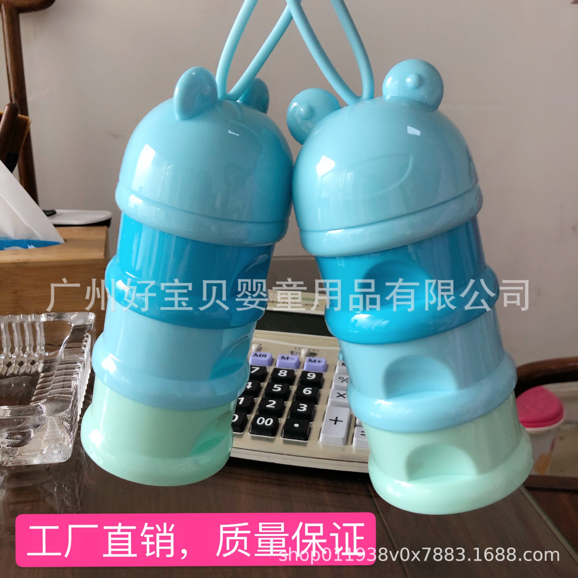 Round Head milk powder box independent layered baby milk powder box portable large capacity three-layer milk powder box snack box