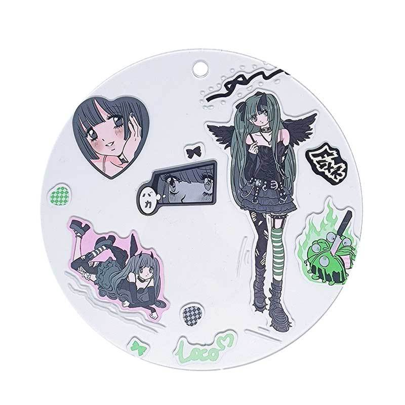 Super large goo card round transparent acrylic goo plate hand account sticker decorative painting homemade coaster ornaments big goo chuck