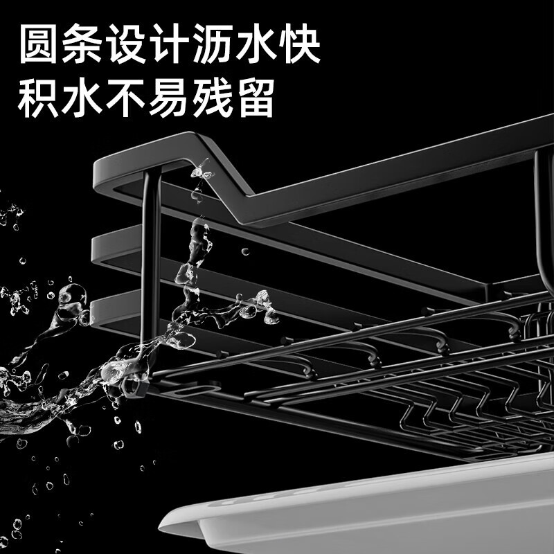 Kitchen Pull-Out Basket Stainless Steel Double-Layer Drawer-Type Damping Track Dish Storage Basket Cabinet Pull-Out Type
