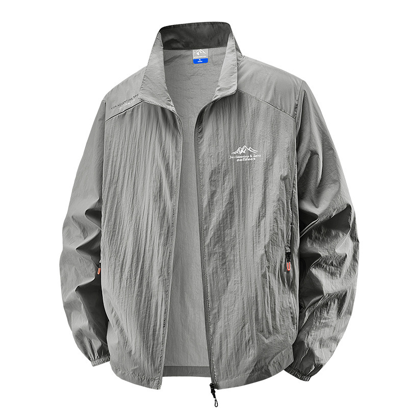 Ice Silk Quick-Drying Sun Protection Clothing Men's Summer Thin Stand-Up Collar Jacket Breathable Outdoor 2025 New Men's Sun Protection Clothing