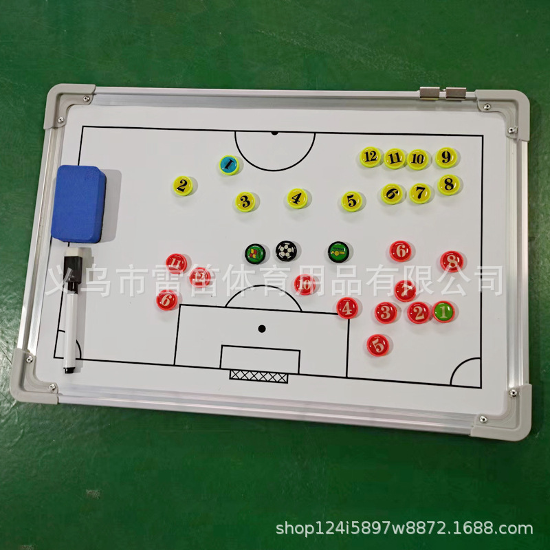 Aluminum alloy frame magnetic teaching football tactical board wall-mounted game training coach sand table command board wholesale