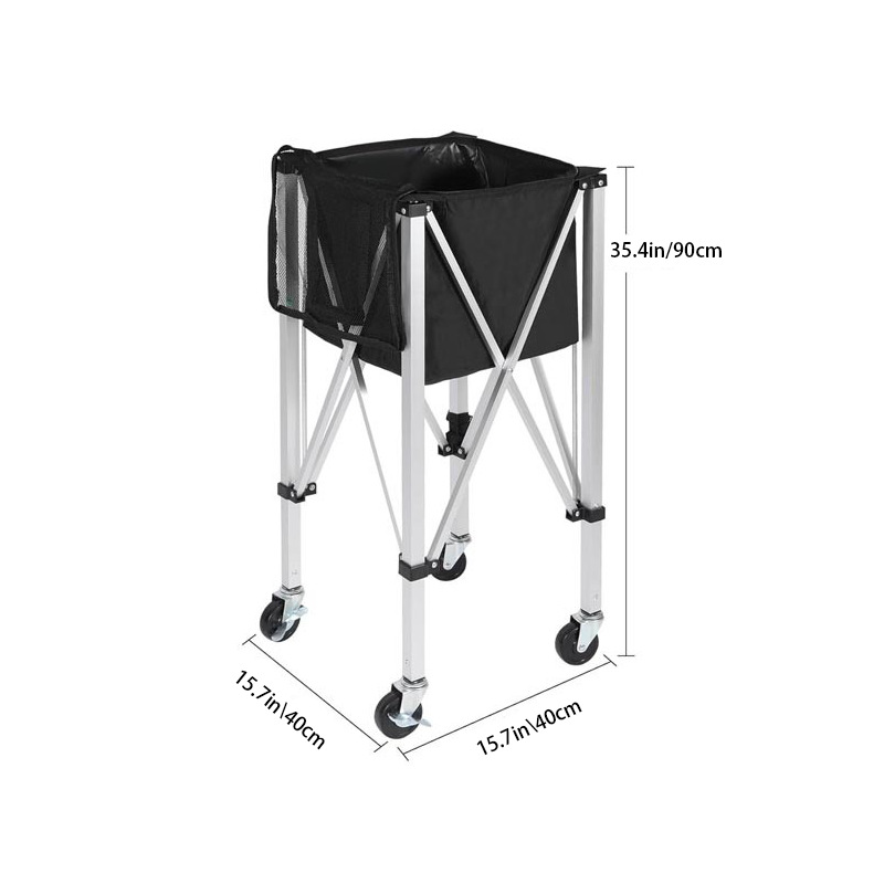 Portable Folding Aluminum Alloy Volleyball Cart Football Cart Basketball Cart Mobile Cart Ball Basket Tennis Cart
