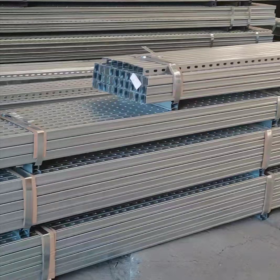 Customized Galvanized C-Shaped Steel Perforated Purlins for Solar Photovoltaic Brackets Galvanized C-Shaped Steel