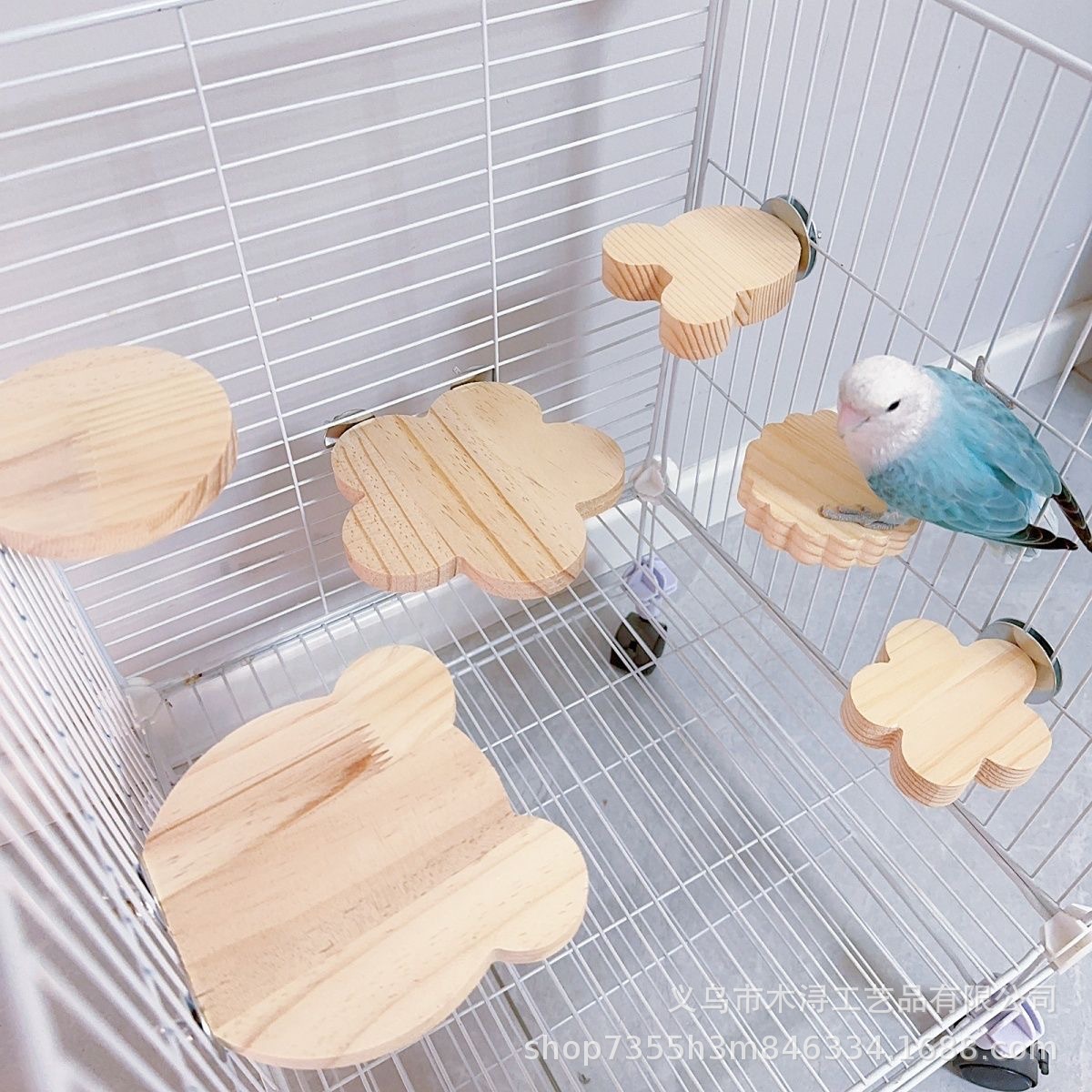 Manufacturer Hamster Solid Wood House Hamster Cage Bird Cage Supplies Parrot Ladder Platform Cage Hanging Platform Climbing Parrot Stand