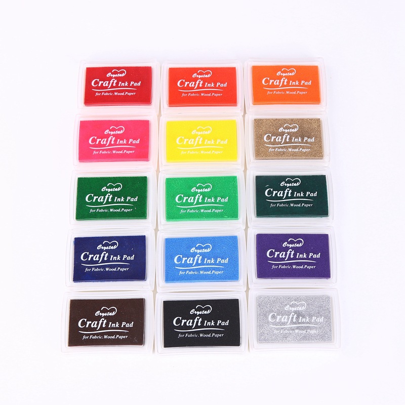 Korean Funnymancraft Concave Waist Colorful DIY Cute Ink Pad Seal Finger Painting Hand Account Ink Pad 15 Colorfuls