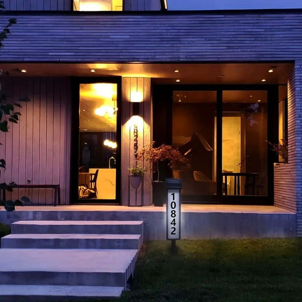 Solar Powered Led Doorplate That Automatically Lights up at