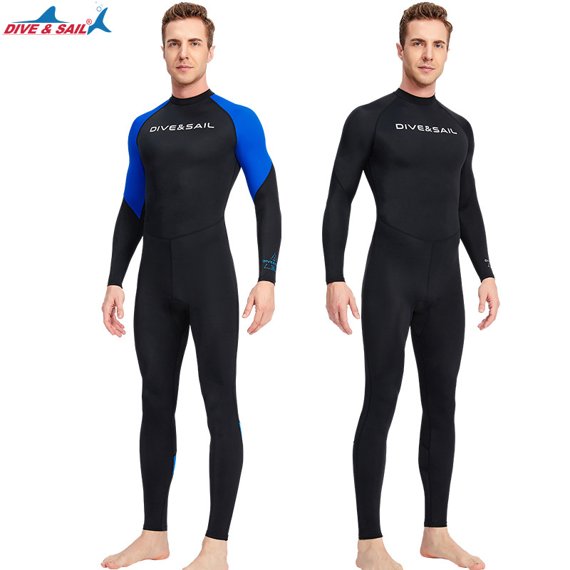 Dive&Sail Wetsuit Men's One-Piece Thin Wetsuit Snorkeling Surfing Long-Sleeved Sun Protection Jellyfish Quick-Drying Swimsuit