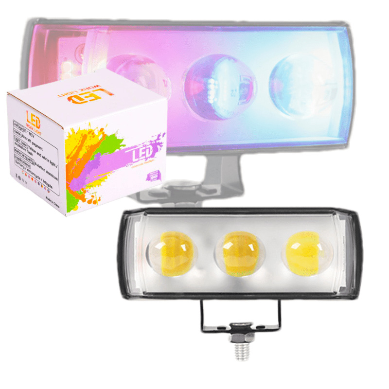 Трехсторонние светящиеся красные и синие мигающие автомобильные огни мотоциклетные фары светодиодные автомобильные огни внешние модифицированные огни