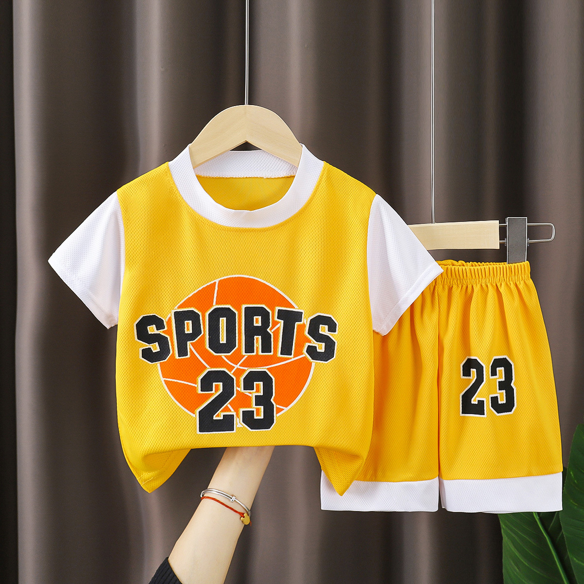 New children's basketball clothes suit summer sports quick-drying clothes for boys and girls breathable large children's jersey a generation of hair