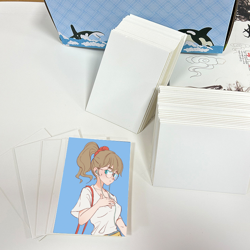 Factory wholesale white cardboard small card A7 card white cardboard ins Internet celebrity business card protection back Card white cardboard