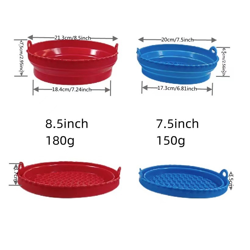 Factory direct air fryer silicone baking tray folding baking tray outdoor fruit plate