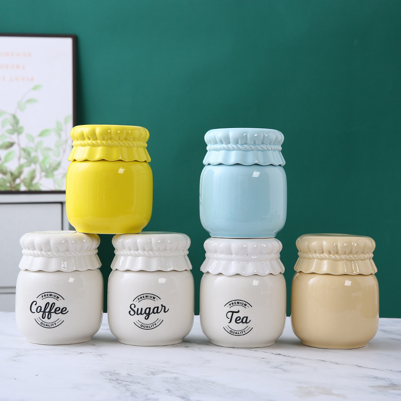 Кросс-бордерная керамическая герметичная банка с силиконовым кольцом, большая емкость с крышкой