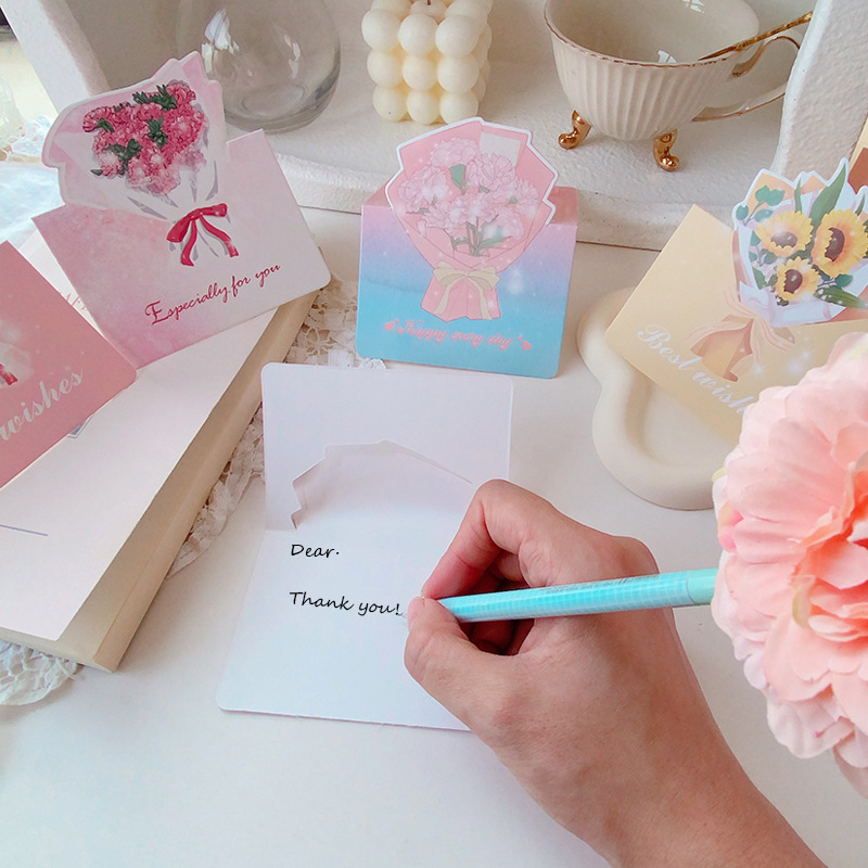 Three-dimensional bouquet flower creative greeting card flower shop birthday blessing mother's day small card teacher's day thank you card