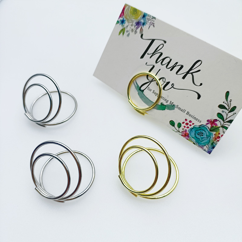 Новый большой двухслойный круглый держатель для заметок, свадебный держатель для карточек, металлический держатель для заметок