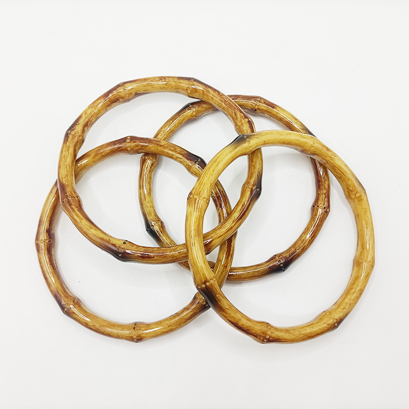 DIY Luggage Accessories Imitation Bamboo Round Handle Plastic Satchel Large 12.5cm Round Handle National Trend