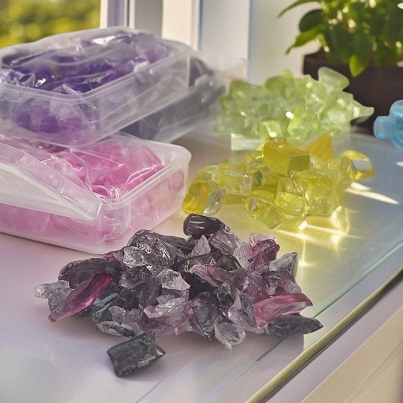 Fluorite Painted Glass DIY Epoxy Resin Bare Stone Material Citrine Gemstone Demagnetized Stone Decorative Glass Decoration Materials