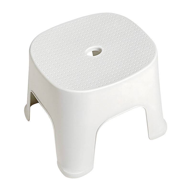 Plastic Small Stool Thickened Household Small Bench Living Room Square Stool Cream Style Coffee Table Stool Bathroom Non-slip Children's Low Stool