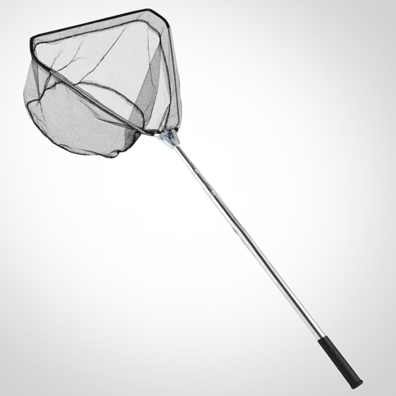 Stainless steel folding copy net road copy net telescopic rod fishing net pocket telescopic folding copy net fishing gear wholesale