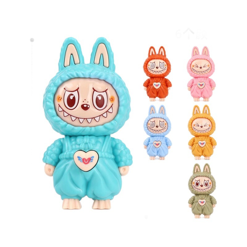 Internet Celebrity Labubu Face-Changing Doll Pendant to Decompress and Press Labubu Toy Keychain Ornament Kidsren's Small Gift