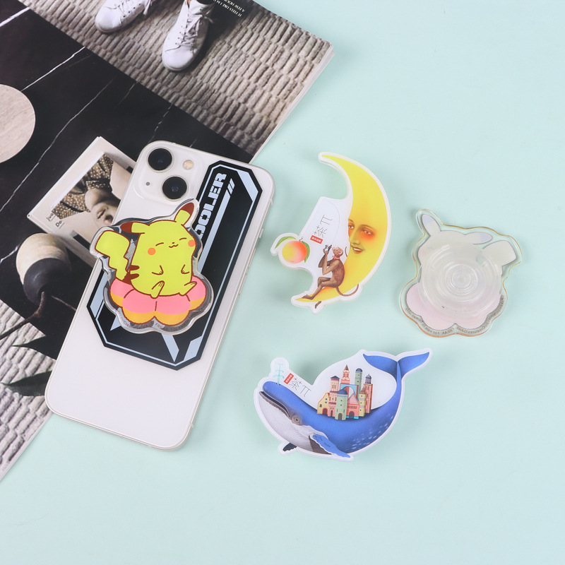 Mobile Phone Airbag Holder Customized Creative Acrylic Cartoon Lazy Glue Retractable Holder Foldableing Mobile Phone Holder