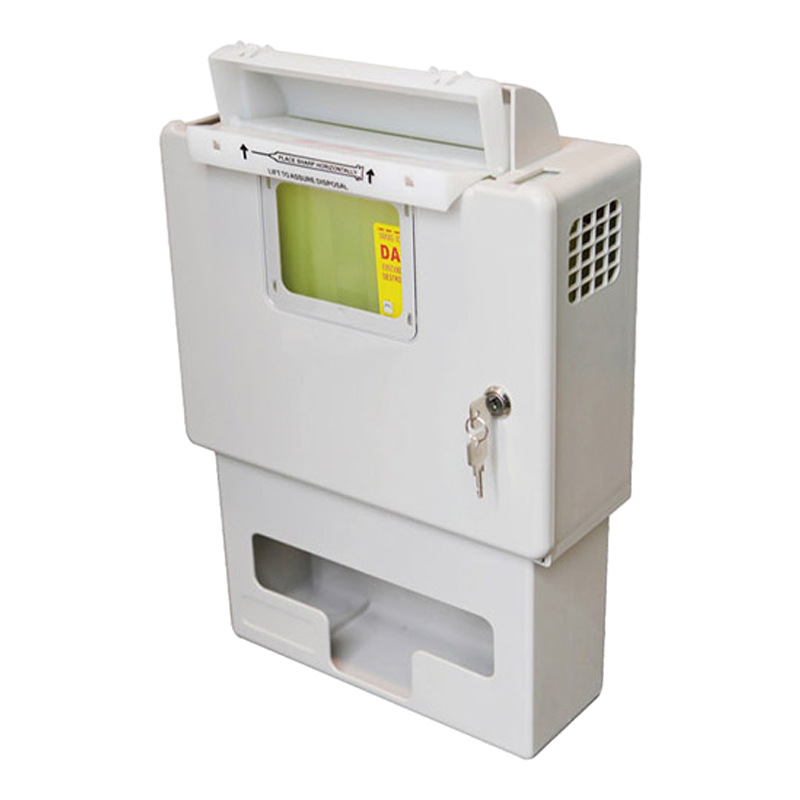 Hospital Laboratory Waste Plastic Lockable Key 4.6L Tool Box 5Qt Wall-Mounted Tool Box Storage Box