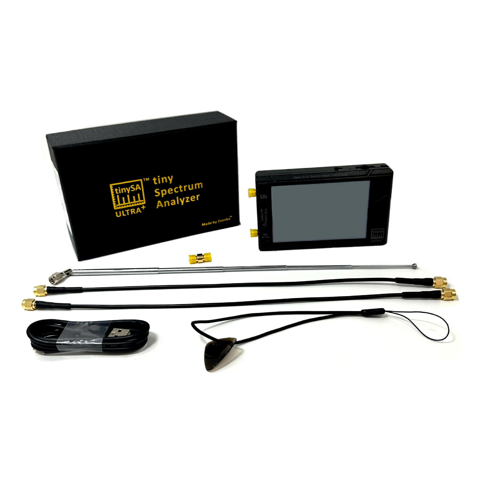 New 4-inch TinySA ULTRA Plus Handheld Spectrum Analyzer 100k-7.3GHz Detection UAV