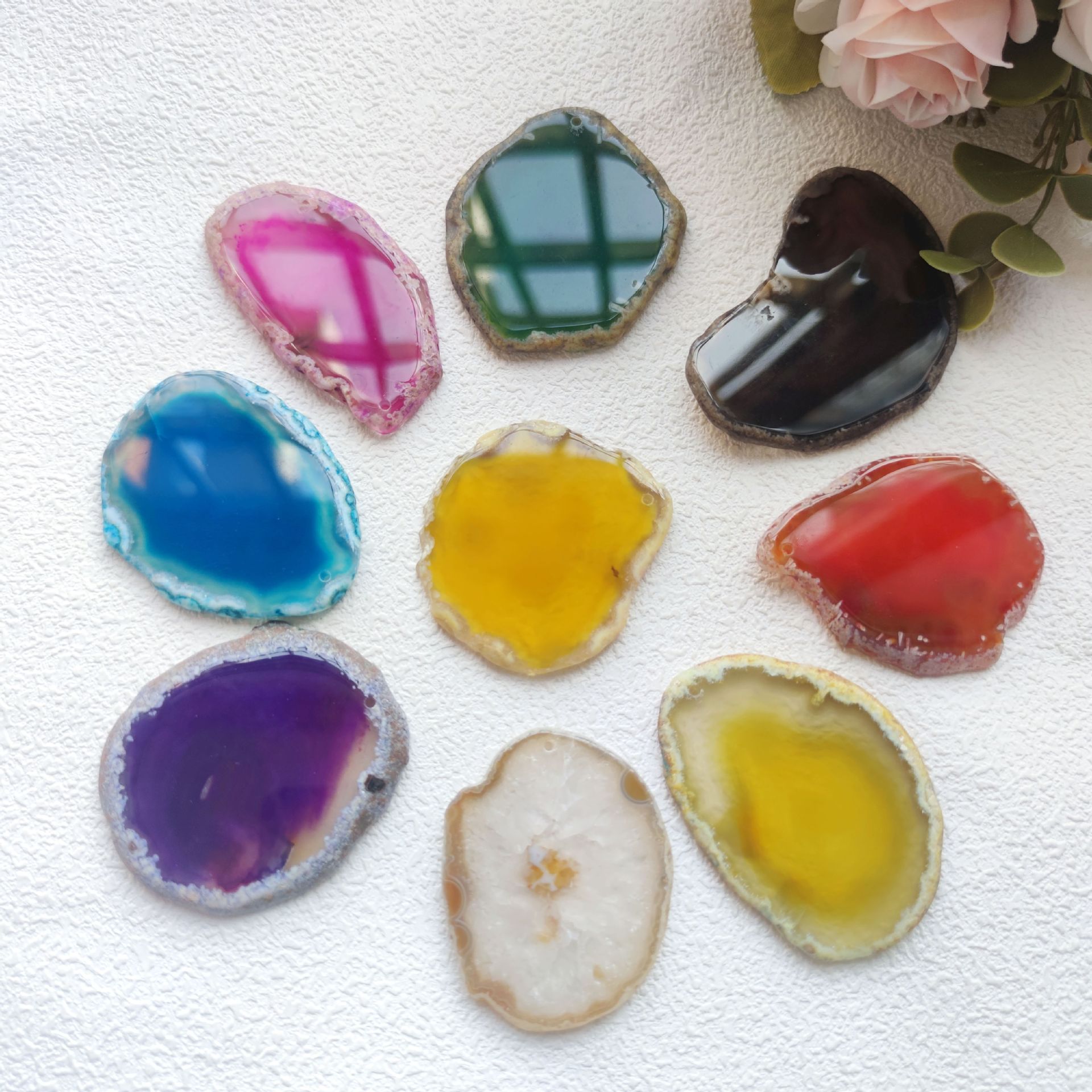 Натуральный кристальный агат, подвеска для свитера, DIY аксессуары, цветные ветряные колокольчики