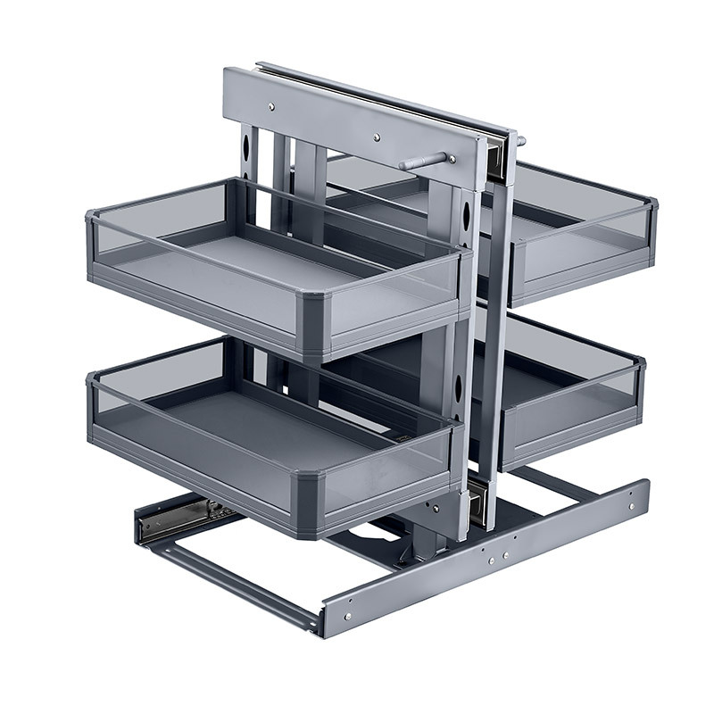 Corner Pull Basket Kitchen Corner Cabinet Pull Basket Pull Basket Cabinet Built-In Rack Pot Rack Drawer-Type Corner Storage Rack