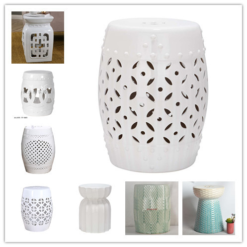 Simple Ceramic Stool Ceramic Drum Stool Porcelain Stool Blue and White American European Style New Chinese Style Round Stool Guzheng Stool Shoe Changing Stool Sitting Stool