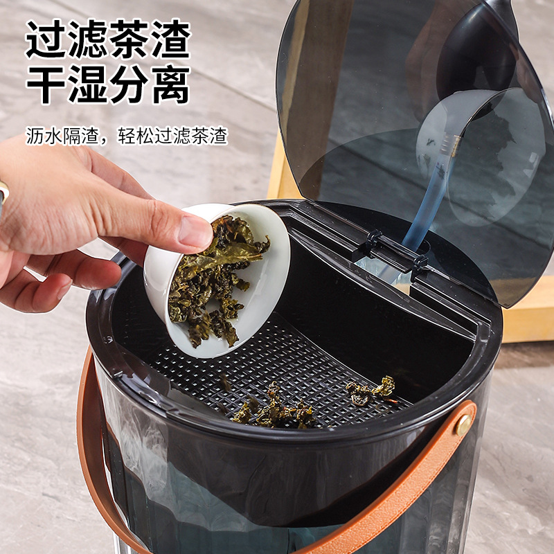 New Tea Bucket Small Tea Bucket Kung Fu Tea Set Accessories Tea Dregs Bucket Drainage Bucket Large Waste Water Bucket
