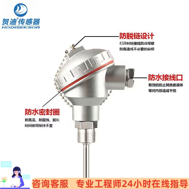 Hedi Integrated Temperature Transmitter Temperature Sensor Pt100 Thermal Resistance Thermocouple High Temperature Resistant Ejk Type