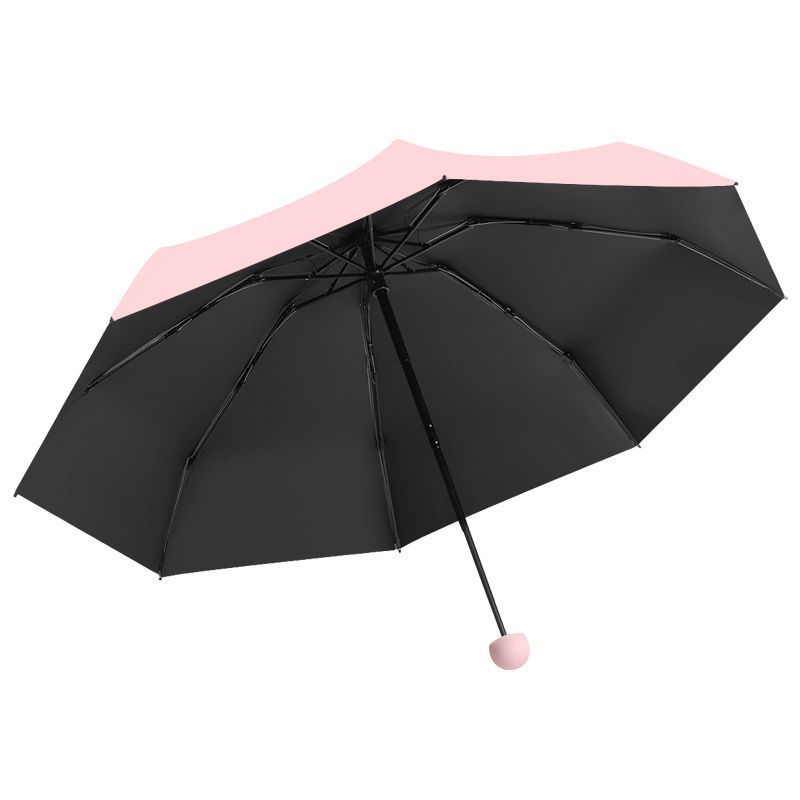 Folding Manual Umbrella 50% off for Female Students, Sun Protection, Dual-Use for Sun and Rain, Sunshade, Black Coating for Light Blocking and Sun Protection