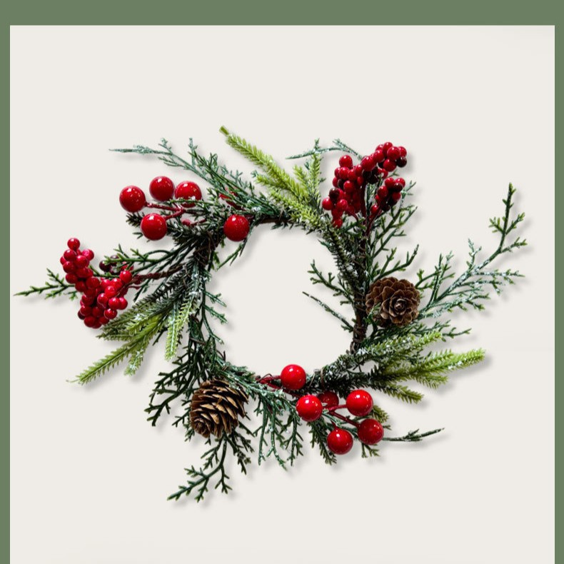 Christmas decorations wreath window layout door hanging tenon site layout Christmas pine cone wreath manufacturers