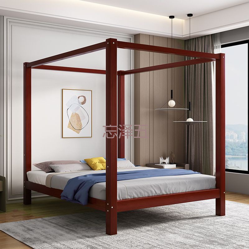 PCGS Old Style Solid Wood Bed Old Style Adult Simple Bed Bedroom Home Bed Palace Bed Pine Ancient Style Bed Chinese Style
