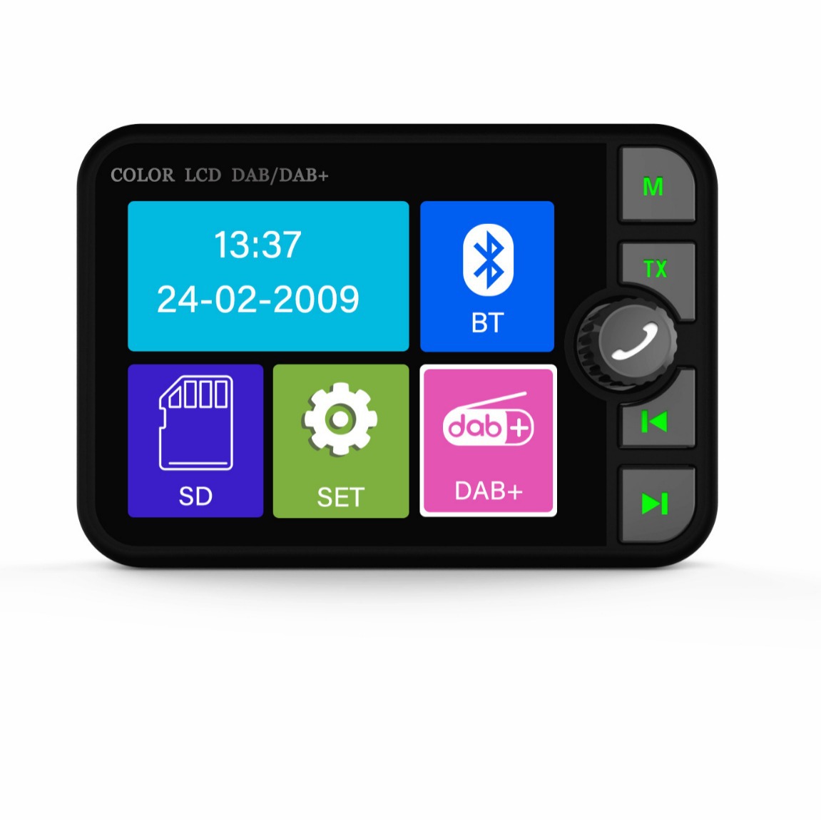 European New Product Color Screen Car Dab Digital Receiver Dab Radio Car Bluetooth Mp3 Multi-Function Suitable