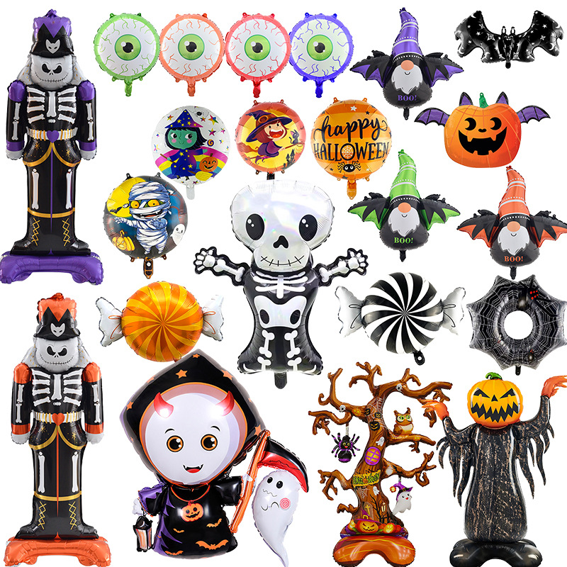Новые алюминиевые шарики на Хэллоуин 2025, тематические вечеринки, декоративные шарики с тыквой, монстром, призраком