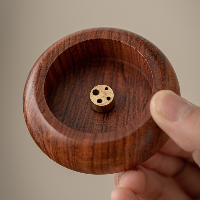 Solid Wood Chinese Style Incense Insertion Pillow Zen Platform Incense Seat Home Living Room Sandalwood Incense Burners Black Walnut and Pear Wood