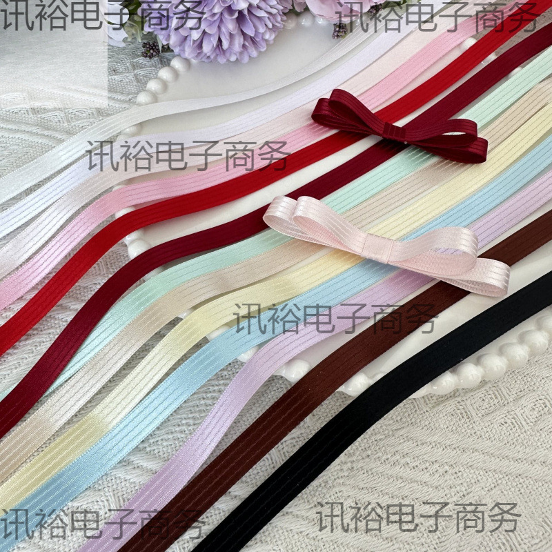 9mm High Gloss Stripesd Ribbon Strawberry Charlotte Lolita Lolita Flower Pill Handmade DIY Hair Accessories