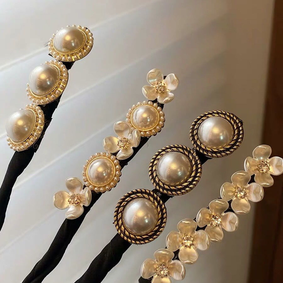 Cross-border Explosions Pearl Lazy Twist Clip Female Tie Ball Head Curler Hair Card Internet Celebrity Elegant Hair Flower Hair Accessories