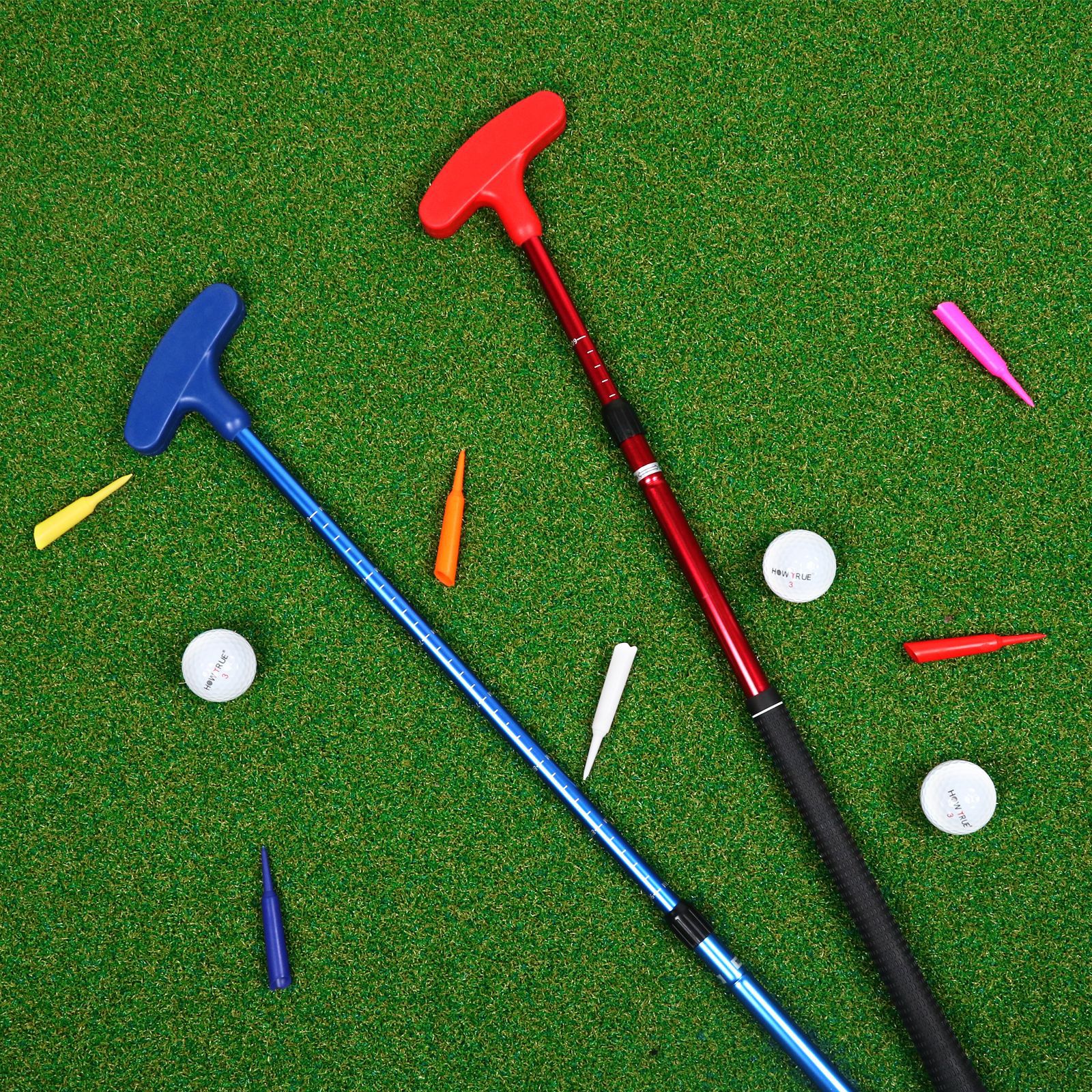 Factory wholesale golf telescopic push rod left and right hand men's and women's children's practice rod aluminum alloy double head club