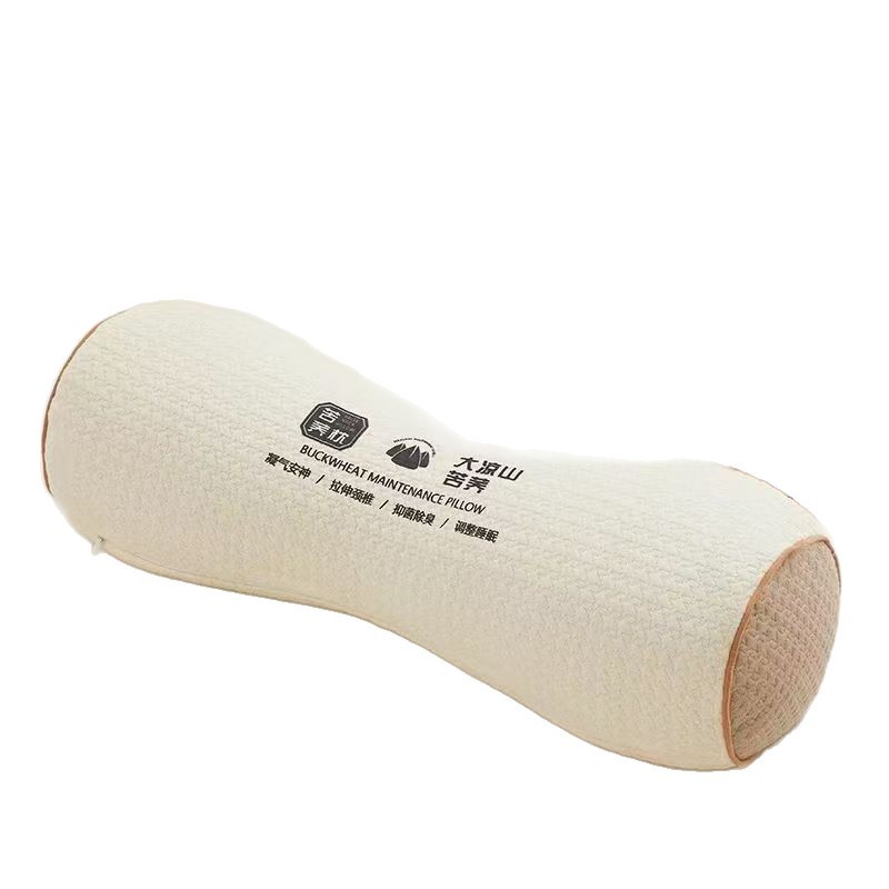 Buckwheat Shell Pillow Neck Pillow Detachable and Washable Knitted Cotton Triangle Pillow Full Buckwheat Shell Cervical Pillow Pillow Core Cervical Pillow