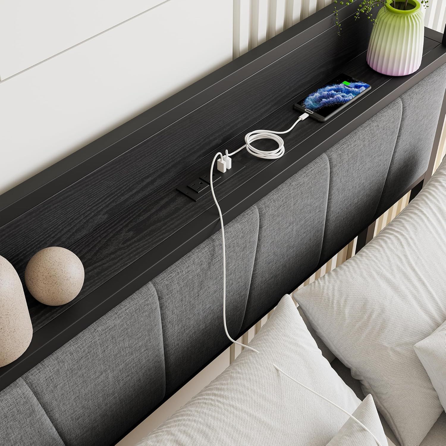 Source Factory Bedroom Category Modern Creative Soft Bed Frame with Backrest Soft Bag Can Be Customized