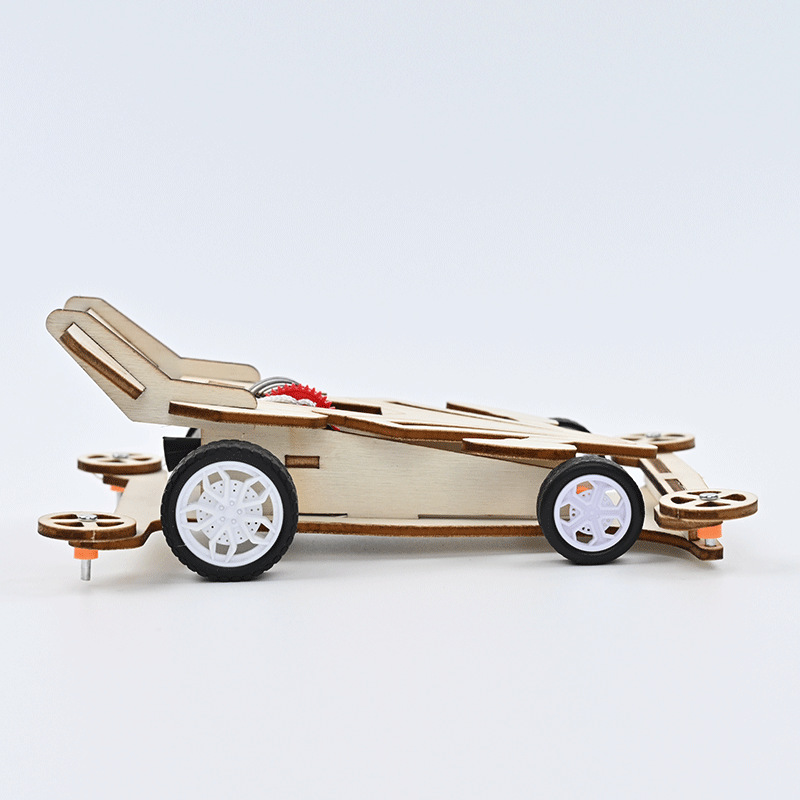 Pull-wire trolley back car STEM creator puzzle creative invention technology small production scientific experiment assembly teaching aids