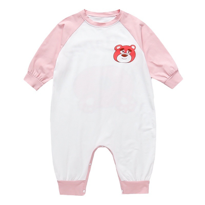 Children's one-piece pajamas spring and autumn cotton long-sleeved 1-year-old boys and girls home wear 3 anti-cold baby sleeping bag