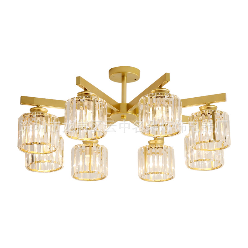 Factory Customized Crystal Glass Ceiling Lamp European Style Chandelier Living Room Hotel Project Customized Crystal Lamp Cross-Border Lamps