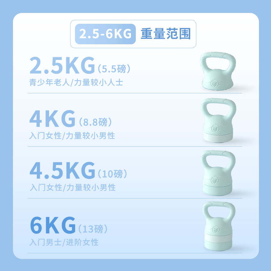 Sports Kettlebell New Women's and Men's Fitness Home Equipment Kettle Dumbbell Training Buttocks Squat Strength