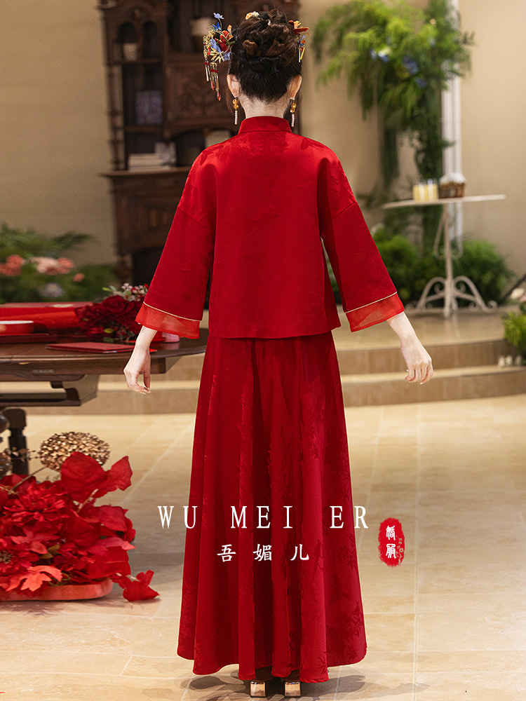 2025 New Wedding Dress, New Chinese Style Bride's Toast Suit, Engagement Dress, Dress for Women